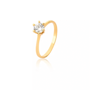 Anel Solitário Ouro 18k – Modelo 0208
