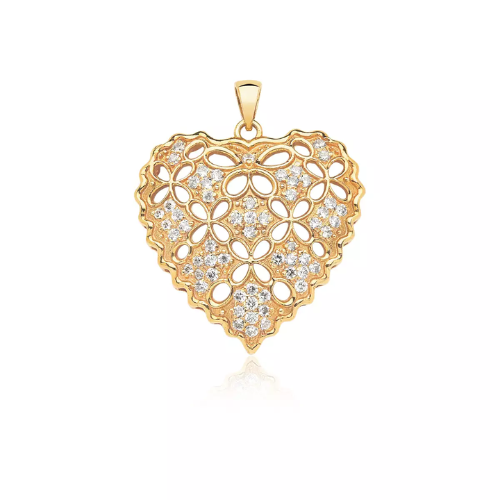 Pingente de coração Ouro 18k - Modelo 1007