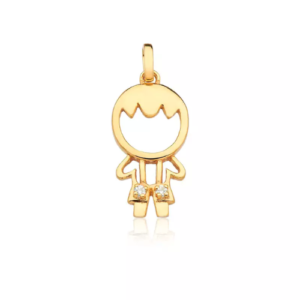 Pingente de menino vazado Ouro 18k – Modelo 1015