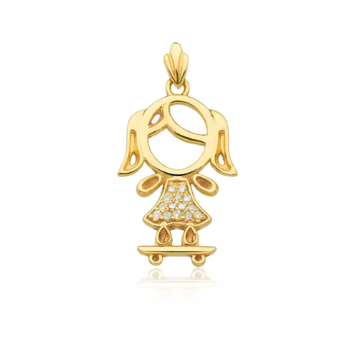 Pingente de menina Ouro 18k - Modelo 1017